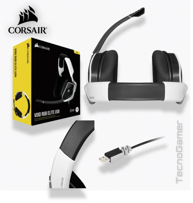 Audífono CORSAIR VOID RGB ELITE USB WHITE
