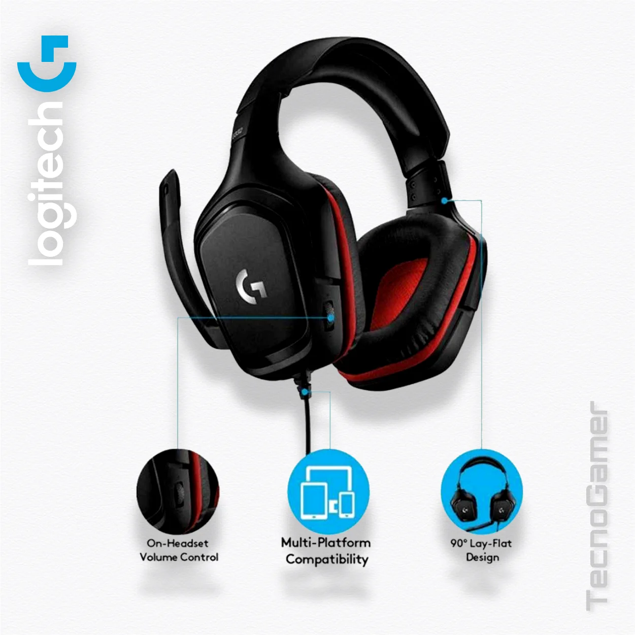Audifono LOGITECH G332 vista alternativa
