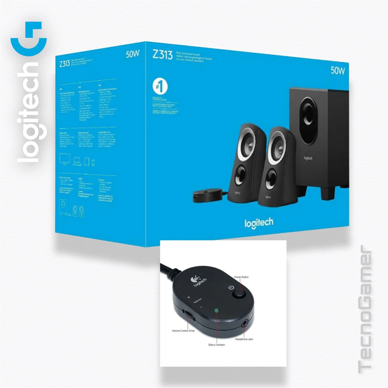 Parlante LOGITECH Z313 (2.1) 50W vista alternativa