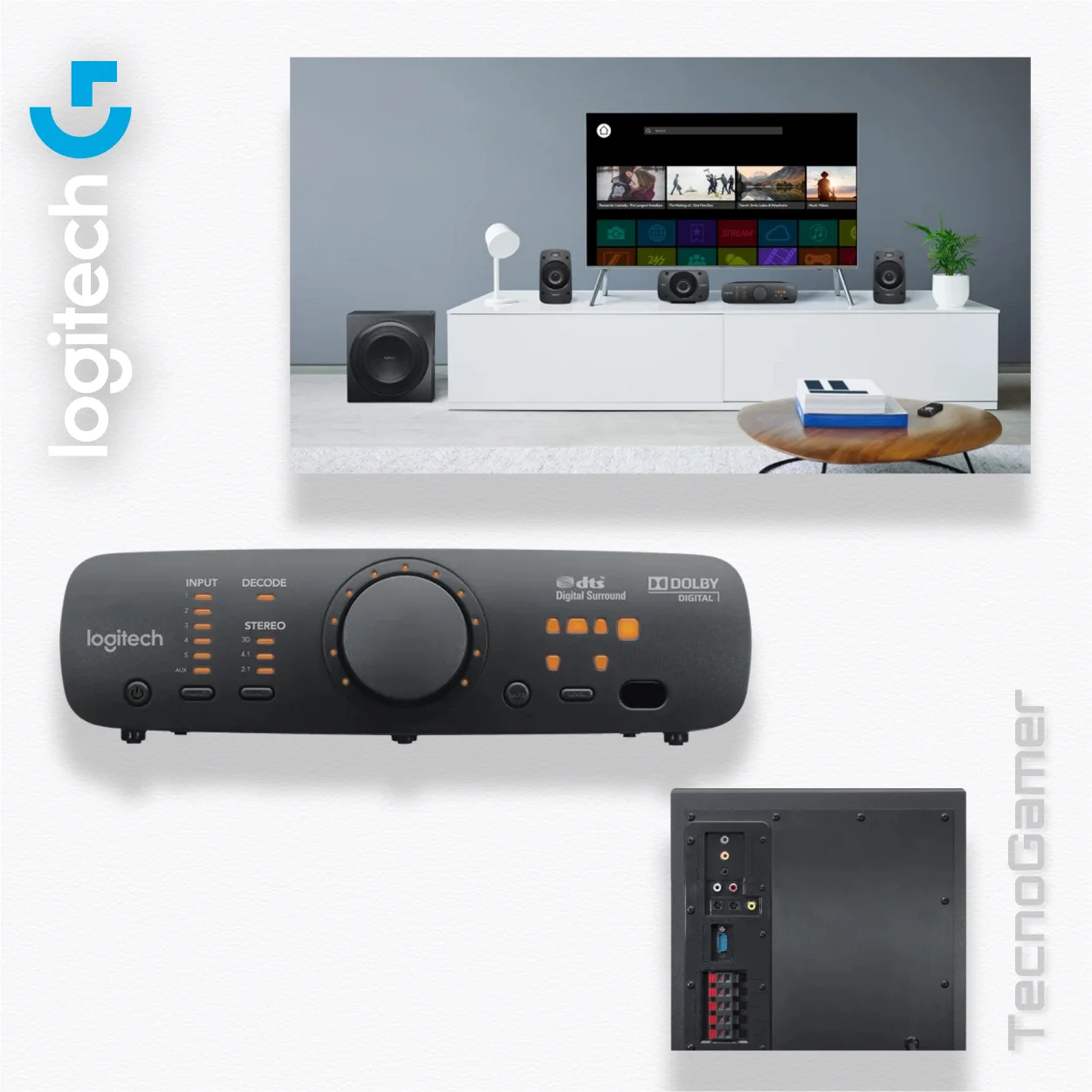 Parlante LOGITECH Z906 (5.1)1000W Bluetooth vista alternativa