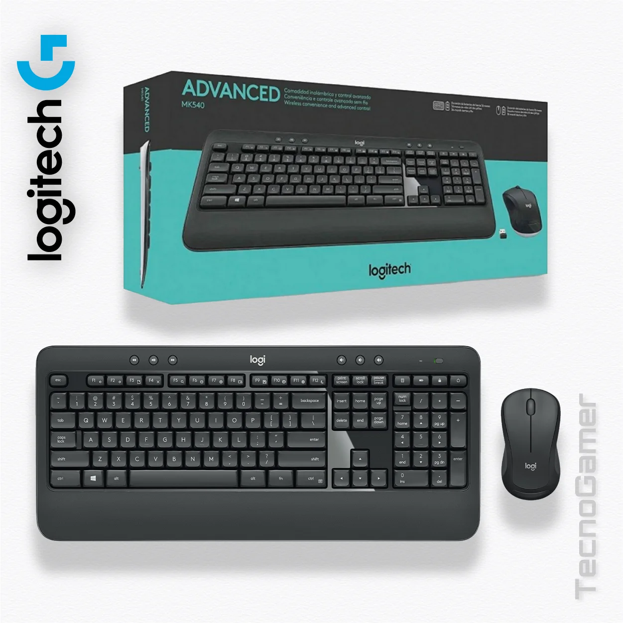 Combo LOGITECH MK540 WIRELESS (Ingles) vista alternativa