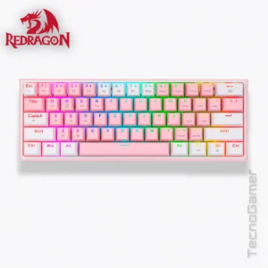 Teclado REDRAGON FIZZ PRO PINK/WHITE RGB WIRELESS