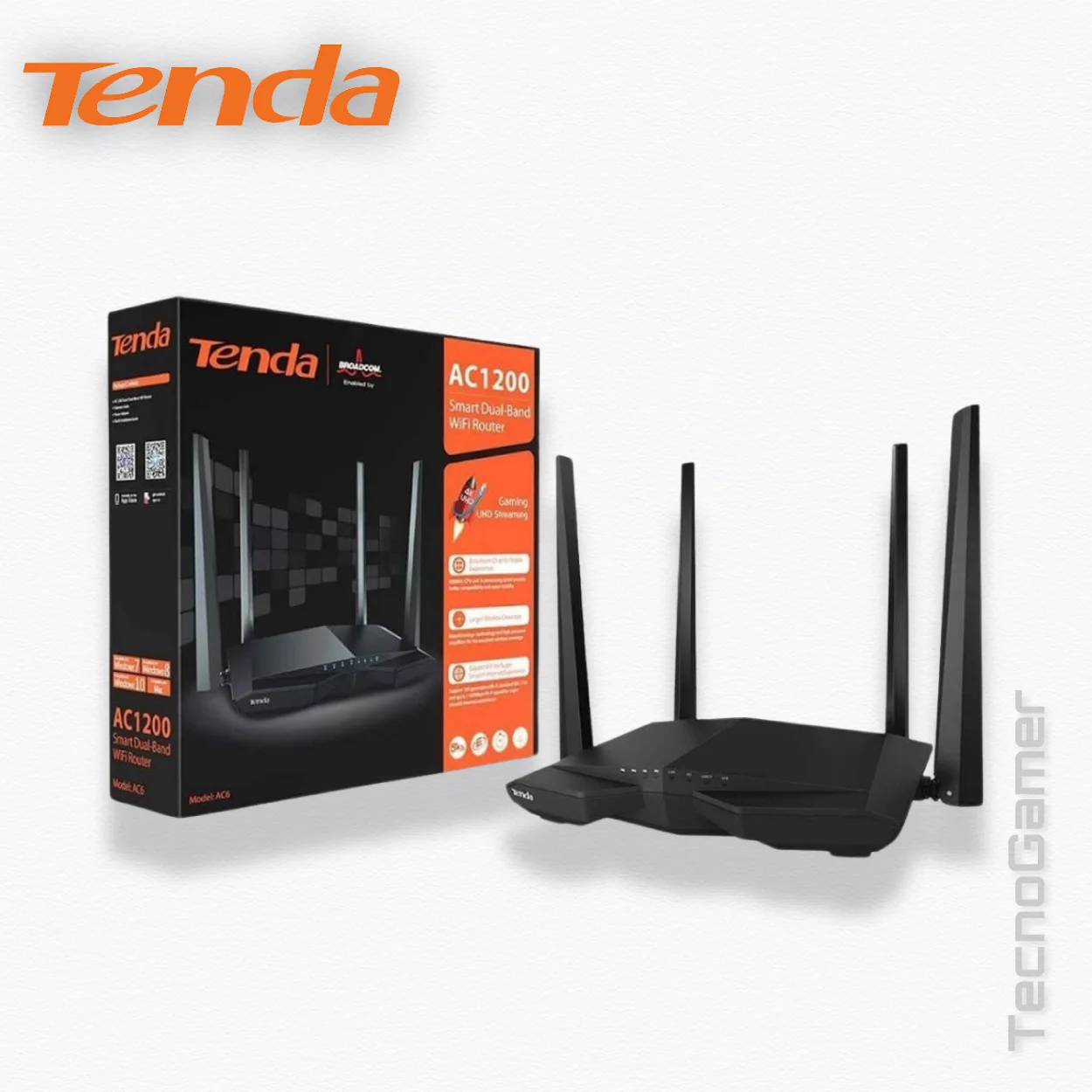 Router Tenda AC6 4 ANTENAS DUAL BAND AC1200 900MHZ BEAMFO - Image 3