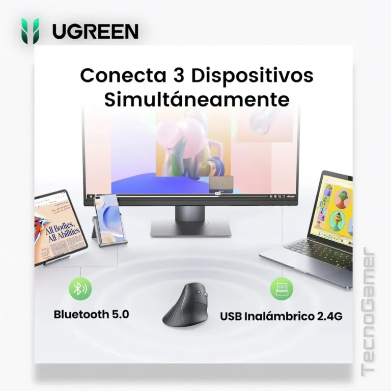 Mouse Ugreen MU008 Dual Mode Ergonomico