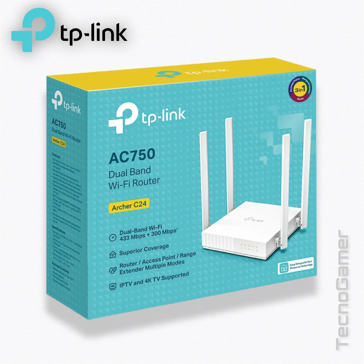 Router Tplink Archer C24, 4 ANT DUAL BAND AC750 (Multimodo 3 en 1) - Image 4